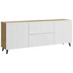 Livetastic NÍZKÁ KOMODA, bílá, dub artisan, 180/69,4/39 cm
