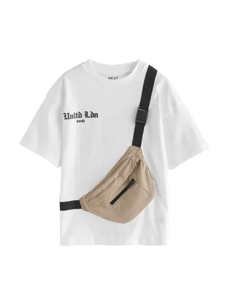 Next Tričko  béžová / čierna / biela