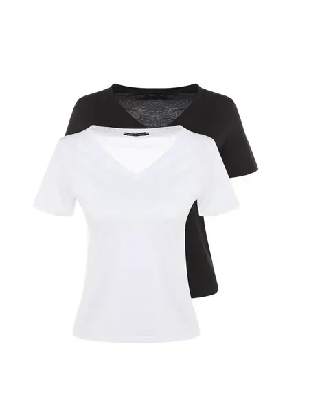 Trendyol Tričko  čierna / biela