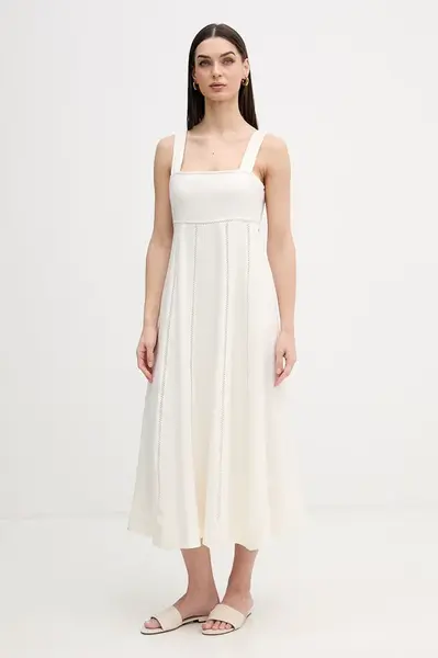 Šaty s příměsí lnu Dkny