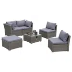 Gardenson ZAHRADNÍ SEDACÍ SOUPRAVA 14dílné, kov, plast, sklo, textil