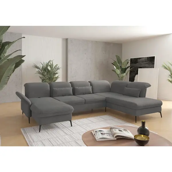 Sit & More SEDACÍ SOUPRAVA, textil, šedá