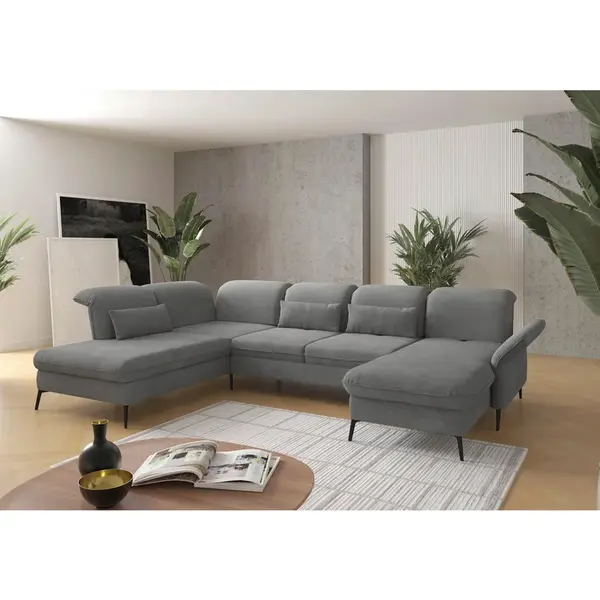 Sit & More SEDACÍ SOUPRAVA, textil, šedá