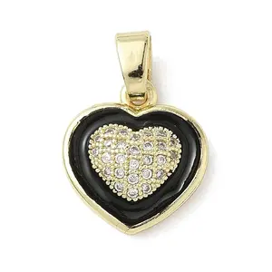 Brass Micro Pave Cubic Zirconia Enamel Pendants