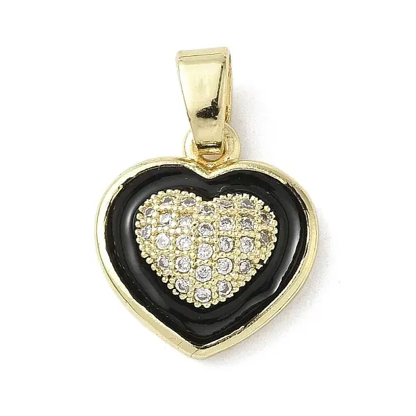 Brass Micro Pave Cubic Zirconia Enamel Pendants