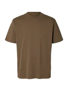 SELECTED Tričko 'SLHCOLMAN'  čokoládová