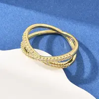 Brass Micro Pave Cubic Zirconia Finger Rings