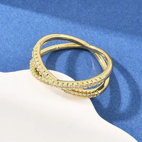 Brass Micro Pave Cubic Zirconia Finger Rings