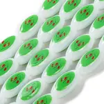 Printing Glass Oval Beads for Necklaces Bracelets Making
