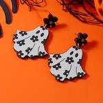 Ghostly Flower Halloween Stud Earrings