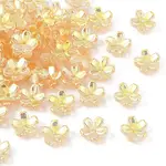 50Pcs Transparent Electroplate Glass Bead Caps