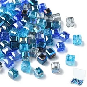 80Pcs 5 Colors Electroplate Glass Beads