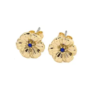 Brass Micro Pave Cubic Zirconia Ear Studs