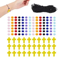 DIY Cross & Rondelle Wood & Acrylic Bracelets Making Kits