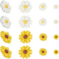110Pcs 6 Style Flatback Hair & Costume Accessories Ornaments Scrapbook Embellishments Resin Flower Daisy Cabochons