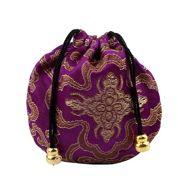 Buddha Theme Square Velvet Drawstring Bags
