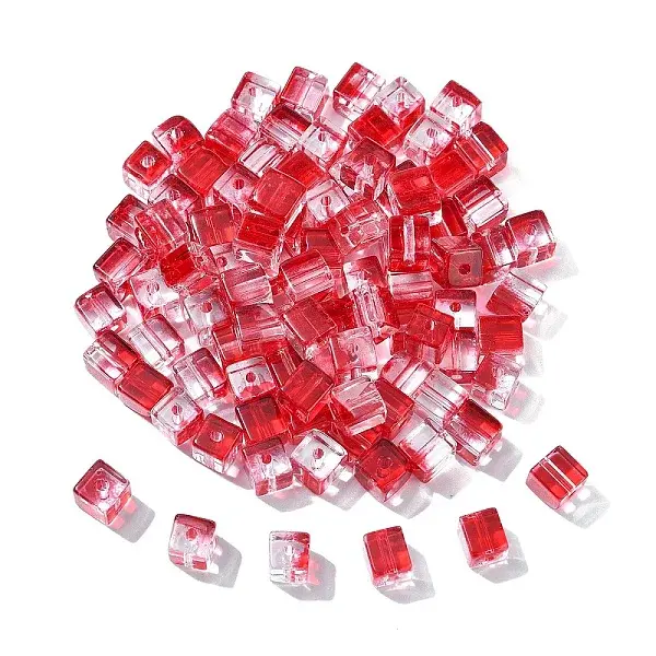 100Pcs Baking Paint Transparent Glass Beads