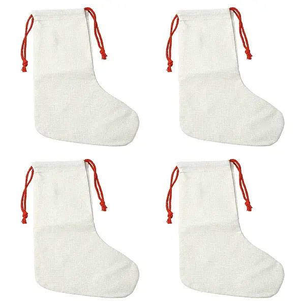 Linen Heat Transfer Christmas Stocking Pendant Decorations