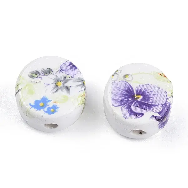 Handmade Printed Porcelain Beads