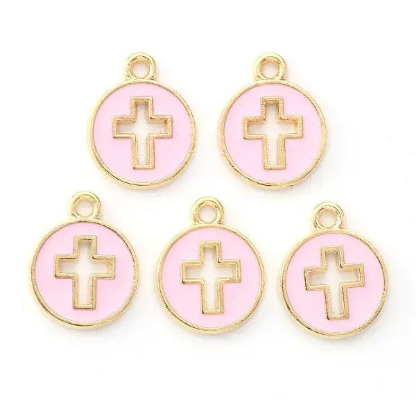 Light Gold Plated Alloy Enamel Pendants