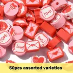 50Pcs Handmade Polymer Clay Beads