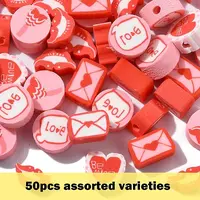 50Pcs Handmade Polymer Clay Beads