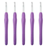 TPR Handle Aluminum Crochet Hook Needles