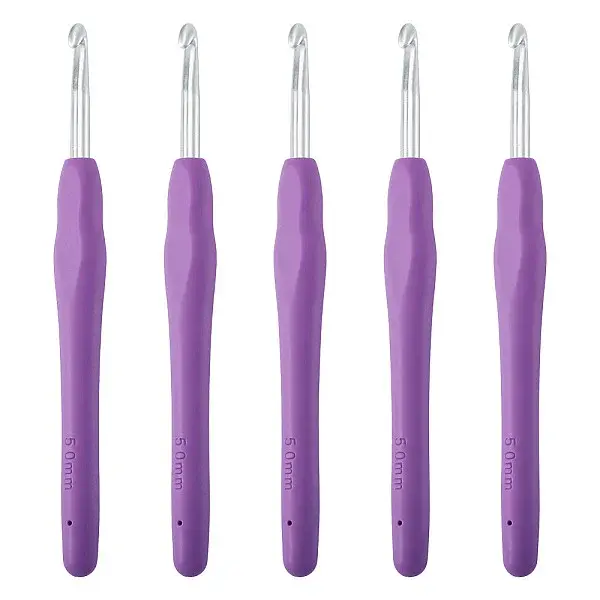 TPR Handle Aluminum Crochet Hook Needles