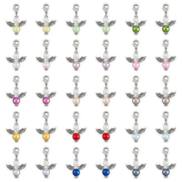 Angel Tibetan Style Alloy & Acrylic Pendant Decorations