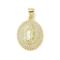 Brass Micro Pave Clear Cubic Zirconia Pendants