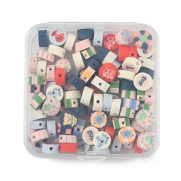 100Pcs 2 Styles Handmade Polymer Clay Beads