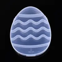6 Grids Easter Egg Shaped Plastic Bead Storage Containers with Hinged Lid