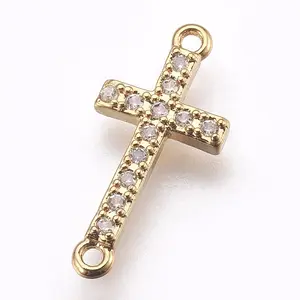 Brass Micro Pave Cubic Zirconia Links
