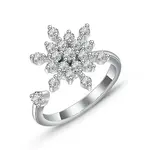 Cubic Zirconia Rotating Open Cuff Ring