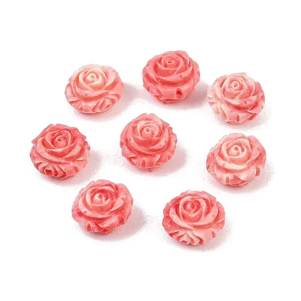 Synthetic Shell Dyed Carved Beads