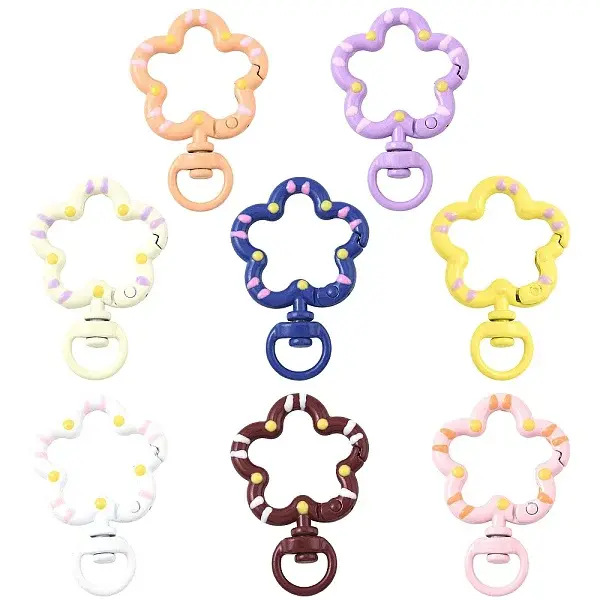 10Pcs Spray Painted Alloy Swivel Snap Hook Clasps