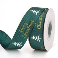 Christmas Theme Polyester Grosgrain Ribbon