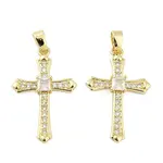 Brass Micro Pave Clear Cubic Zirconia Pendants