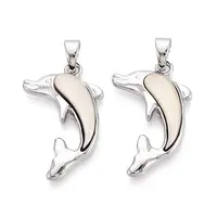 Alloy and Dyed Natural Paua Shell Pendants