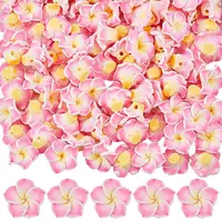 100Pcs Handmade Polymer Clay 3D Flower Plumeria Beads