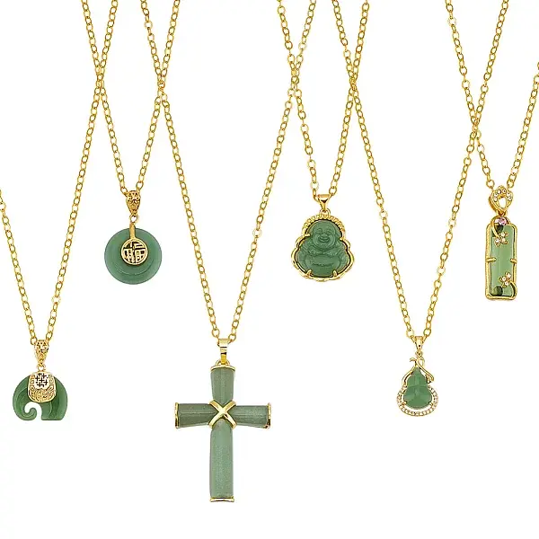 6Pcs Brass Chains Necklaces