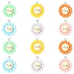 10Pcs Sunflower Opaque Resin Pendants