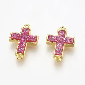Electroplate Druzy Resin Links connectors