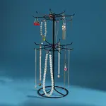 2-Tier Rotatable Iron Jewelry Display Organizer Holder for Necklaces