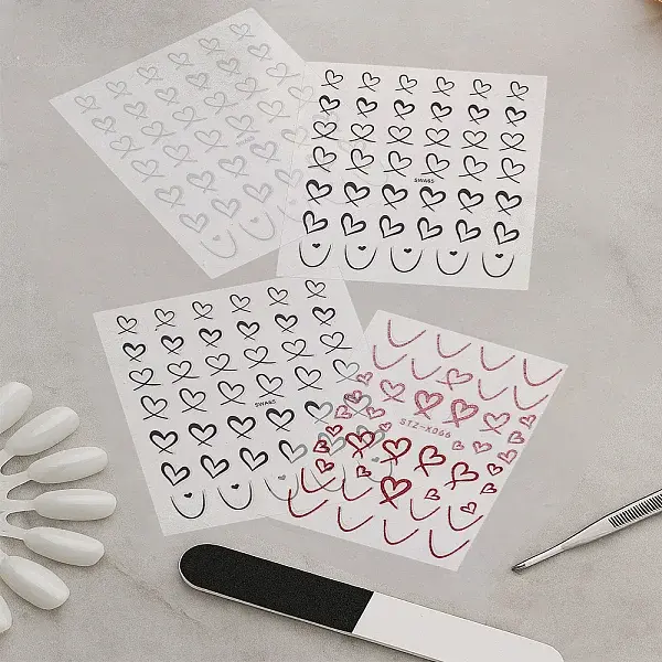 3Sheets 3 Colors Plastic Stickers