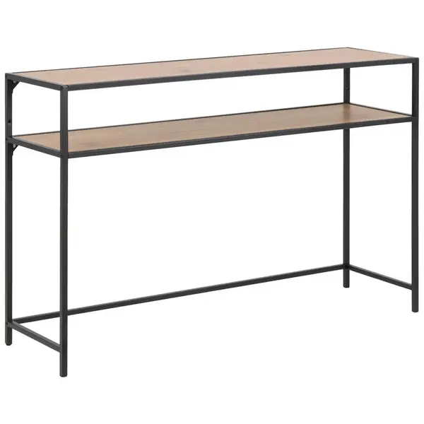 KONZOLOVÝ STOLEK, černá, divoký dub, kompozitní dřevo, 120/35/79 cm