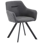 Hom`in ŽIDLE S PODRUČKAMI, železo, mikrovlákno, černá, šedavě hnědá