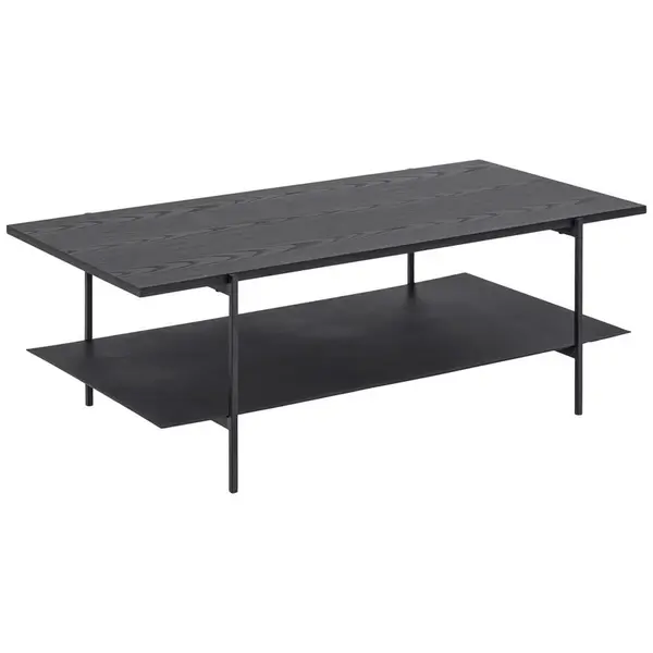 KONFERENČNÍ STOLEK, černá, kov, kompozitní dřevo, 115/60/40 cm