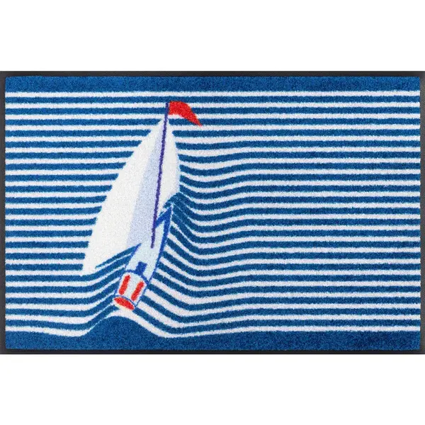 wash+dry DVEŘNÍ ROHOŽKA, 50/75 cm, modrá