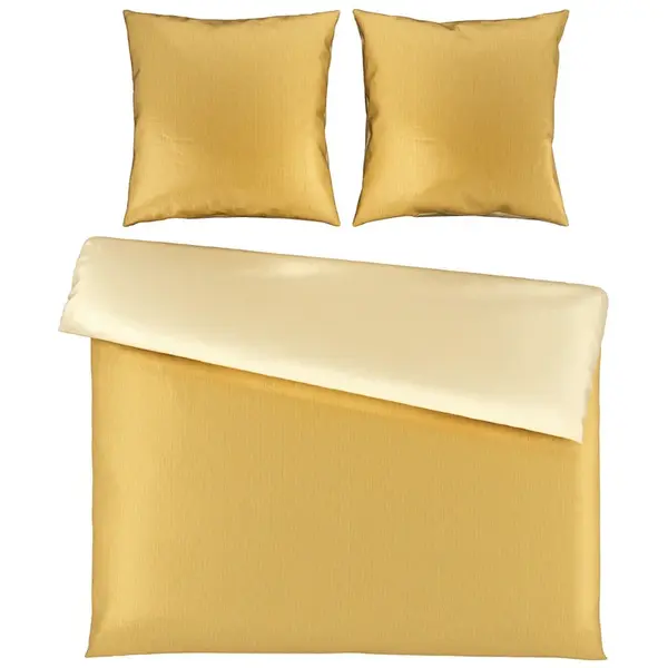 Bio:Vio OBOUSTRANNÉ POVLEČENÍ, satén, žlutá, 200/200 cm